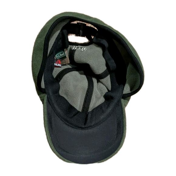 LL Bean Fleece Polartec Hat Mens L XL Green Cap Ear Flaps - Picture 6 of 8